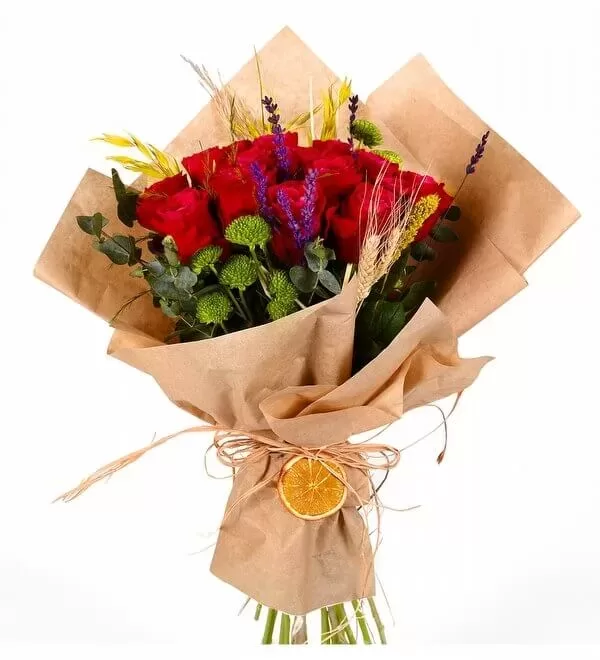 En Güzel Aşk Kırmızı 12 Gül Buketi