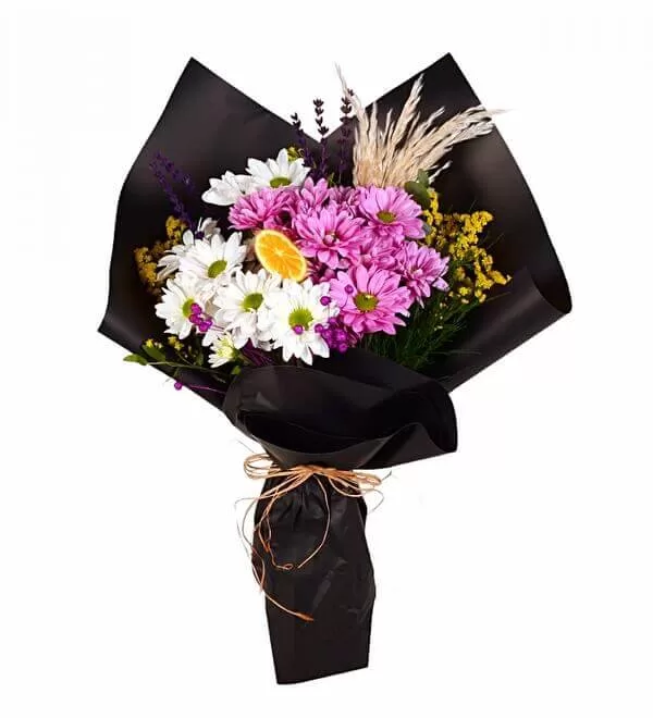 Pembe Beyaz Papatya Buketi